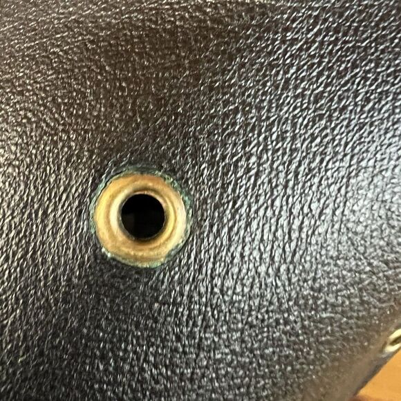 VTG Newport News Easy Style Women's Black L 100% Leather Studded Skirt. Size 10 - Picture 7 of 7